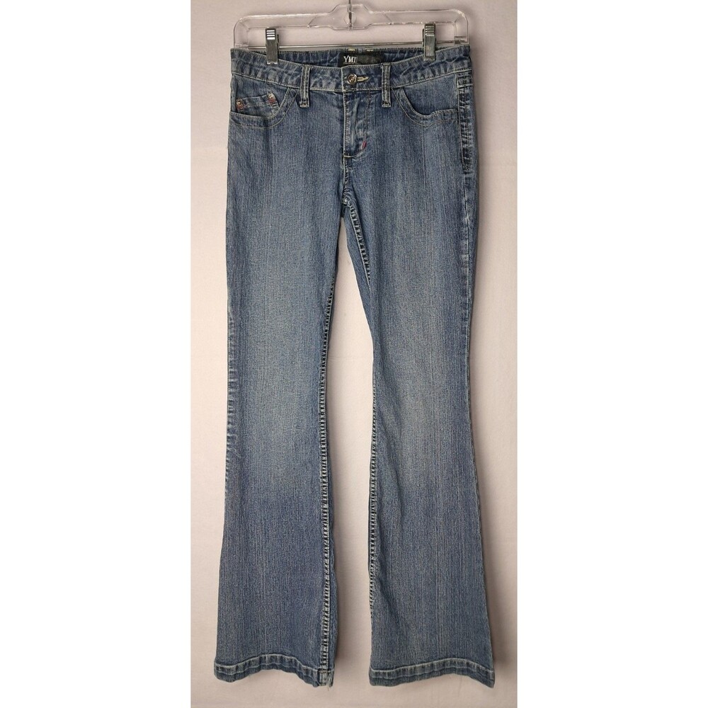 YMI Womens Junior 5 28x31 Dark Blue Jeans Flare Vintage Y2K 2000s